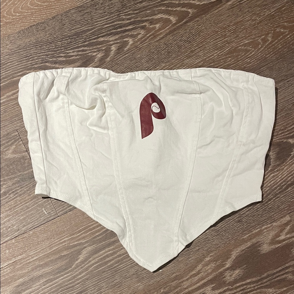 Strapless White Philadelphia Phillies Women's Crop Top